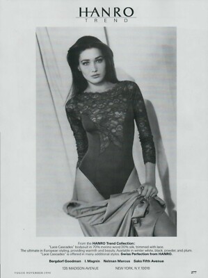 HANRO Lingerie Magazine Print Ad Advert sexy Bra Hosiery Underwear 1990