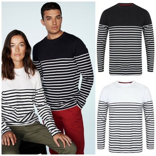 Navy White Stripe Breton Top Long 