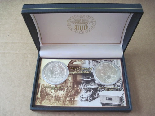 1889 Morgan & 1923 Peace Dollar Uncirculated Silver $1 World Res Monetary Exch