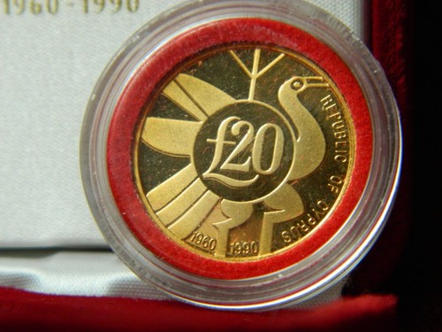 Cyprus, 1990, 20 pounds, Gold Coin, THE REPUBLIC, Proof , 91.7%, 7.98 gr Gold - Picture 5 of 10