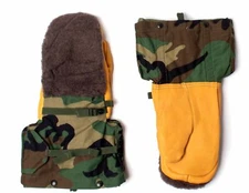 US GI Arctic Military Mittens Army Cold Weather ECWS Flyers Gloves Camo Large! 