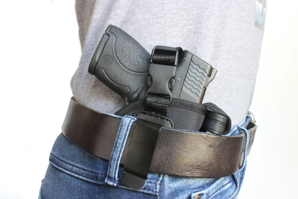 Tactical IWB/OWB Inside & Outside Gun Holster w/ Magazine Pouch/Retention Strap - Image 3 of 4