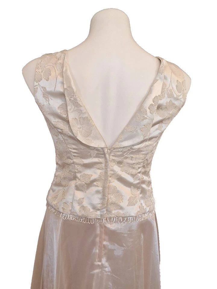 Vtg Scott McClintock 6 Event Formal Evening Wedding Bridal Dress Champagne Beige - Image 4 of 4