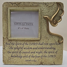 Confirmation Holy Spirit Dove Keepsake Picture Frame for 4x4 photos, 7 1/8 In