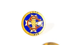 Antique Columbian Squires Knights Of Columbus Screw Back Lapel Pin Button Enamel