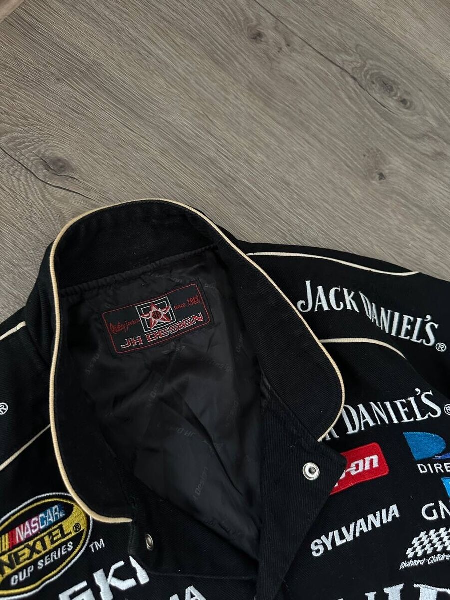 VTG Jack Daniel's NASCAR Racing Denim Black Jacket | eBay VTG Jack Daniel's NASCAR Racing Denim Black Jacket | eBay