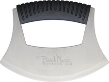 Benchmark Kitchen Black Handle Stainless Fixed Ulu Knife 117