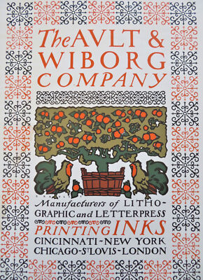 Ault & Wiborg Promotional Ad Apple Tree 1902 Bradley Art Nouveau poster print