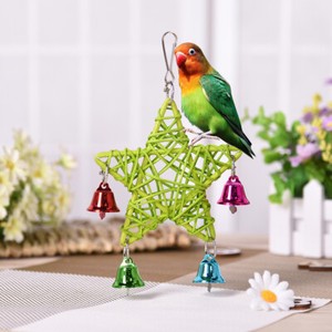 Détails Sur Eg 4pc Oiseau Perroquet Lapin Jouet Jeu Perruche Paille Vigne Rotin Boule Cage