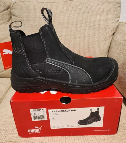 PUMA Safety Men's Tanami Mid Composite Toe Black Work Boot - 630345, Black