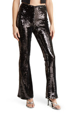 NWT Disco 70's Flare Black/Silver Sequin Topshop Pants Sz US6/38