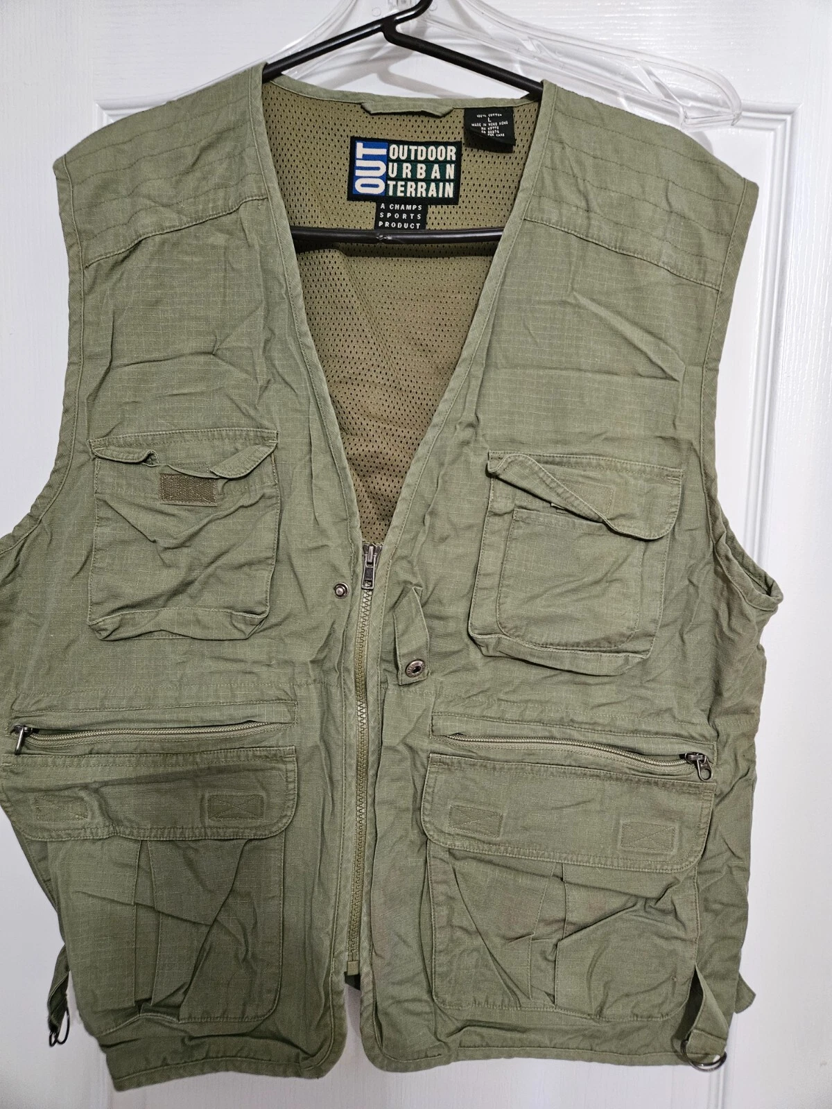 OUT Outdoor Urban Terrain Utility Vest 6 Pockets, Green Large Mens