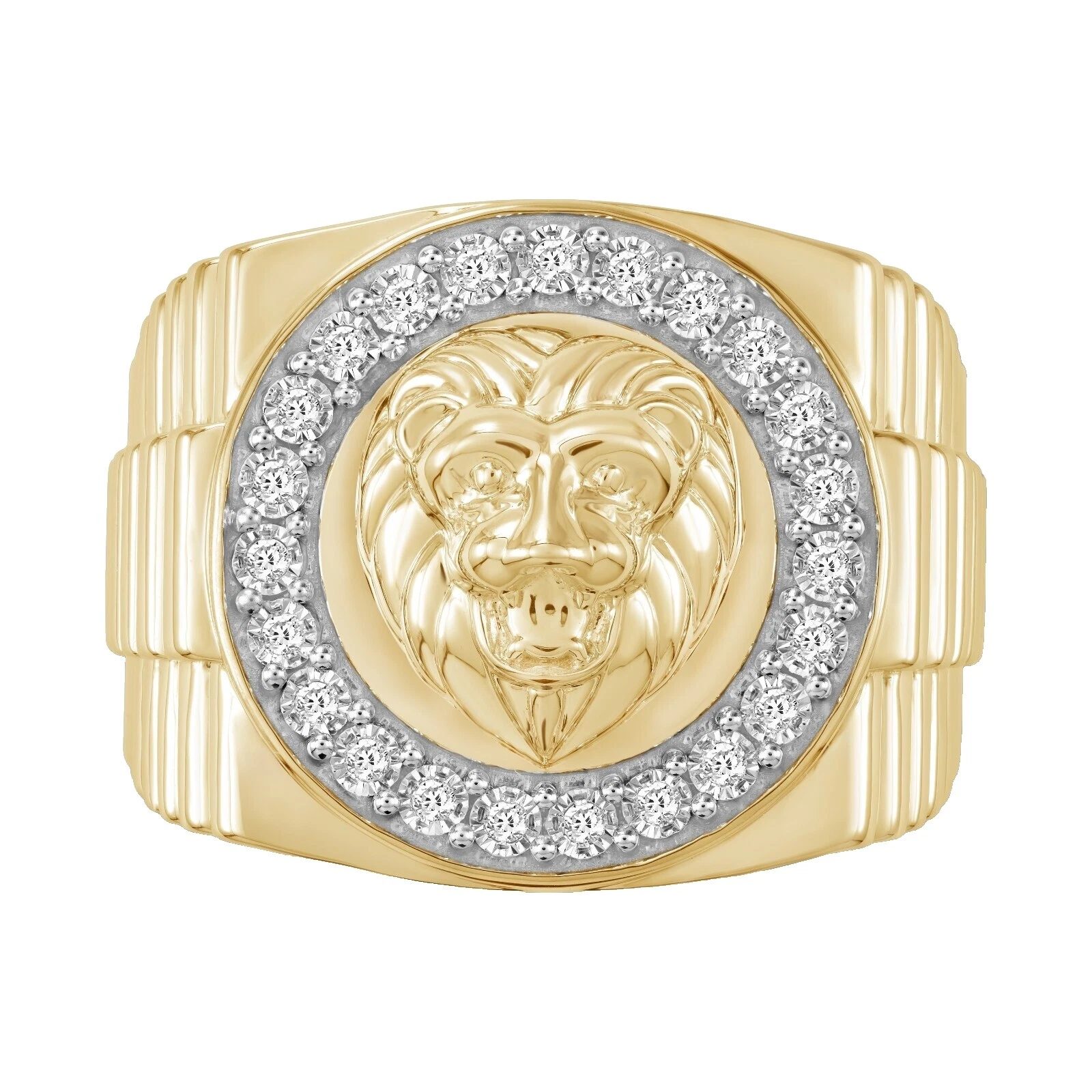 Oro Amarillo Diamante Anillos Animales e insectos para hombres