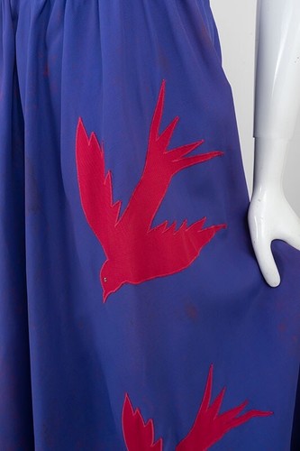 Vintage 1940s Emma Domb Party Lines Couture Evening Gown Appliqué Birds - Picture 4 of 8