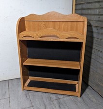 Vintage Oak Veneer 3-Tier Wall Hanging Shelf Display Curio - Rustic/Country