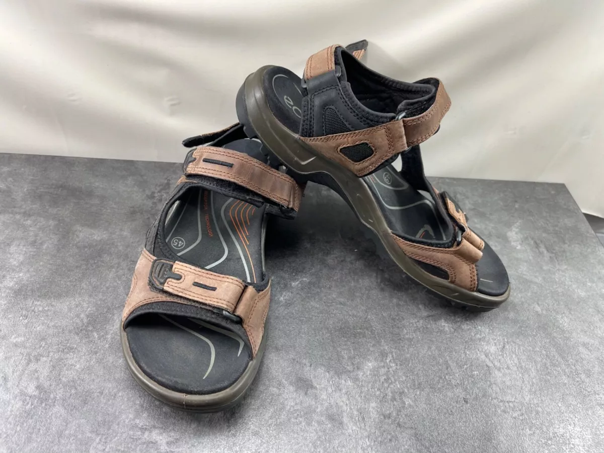 Ecco Yucatan Men Shoes Brown M Leather Slip On Casual Hiking Sport Sandals eBay