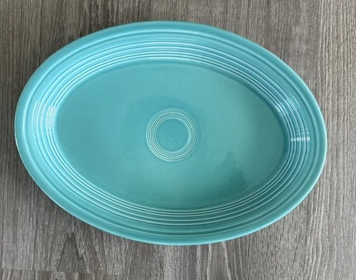 Fiesta HLC Oval Platter LLC Mark Turquoise 13 x 9 3/8" No chips/scratches