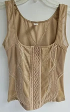 Kathy Ireland Shapewear Top Womens Large Embroidered Hook Front Mesh Bra Tank