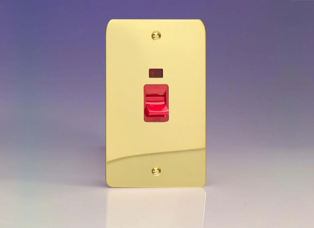 Switch Brass 45A Cooker Ultraflat Polished + Red Insert Varilight XFV45N