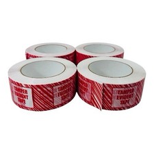 4 Rolls "Tamper Evident Tape" 2" Wide Adhesive Packaging Tape 3" Core