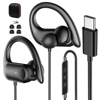USB C Headphones Wired Over Ear Earbuds for iPhone 17 16 Pro Max 16e 15/Samsu...