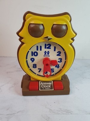 Tomy Owl Answer Uhr Vintage 1975 Hong Kong Learn To Tell Time