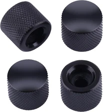 Metallor Guitar Knobs Volume Tone Control Knob Knurled Metal Dome Black-18mm 