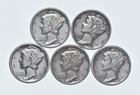 High Grade Lot 1939 1936 1934 1937 1934 Mercury Dime Collection *768