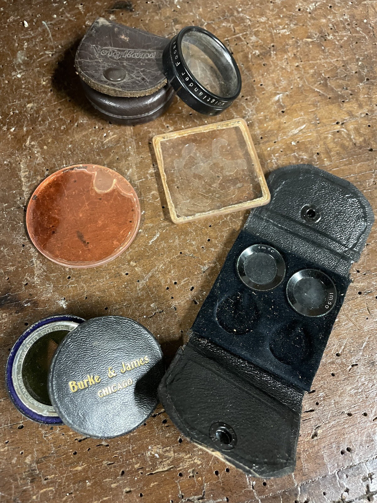 Objectif photo Voigtlander Focar 10 avec lot de lentilles Duplouich Opticien Burke & James Chicago
