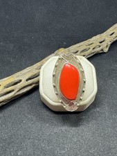 Handmade Sterling Silver Coral Size 8 Ring