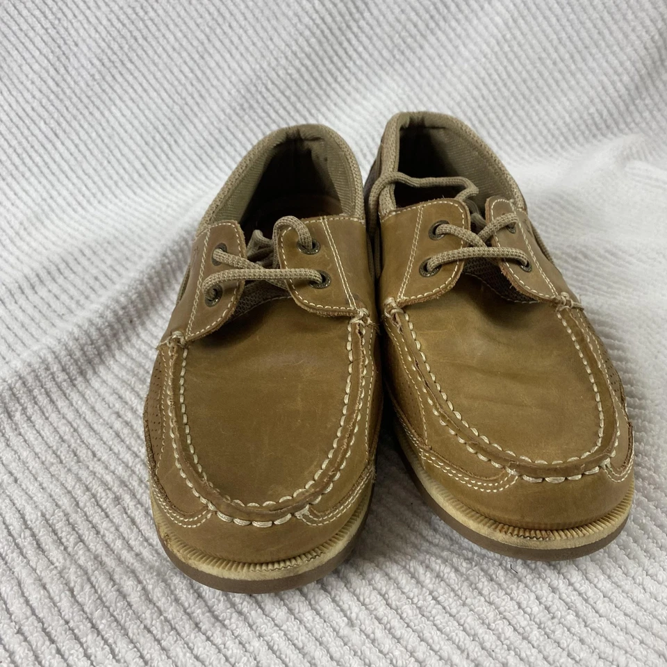 Zapatos de Barco Margaritaville Para Hombres Talla 8 Marrón Faro Cuero Cubierta MG1648B Foto 2 de 4