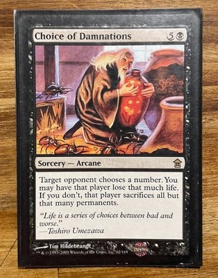 Choice of Damnations [Saviors of Kamigawa] MTG Card Pre-sleeved