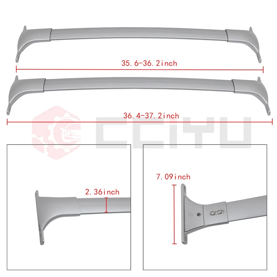 Porta-bagagens barra transversal rack teto alumínio Infiniti QX50 2010-2018 - Imagem 2 de 4