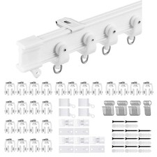 Flexible Ceiling Curtain Track  9.8 ft 3 m Curved Curtain Rail with Mute R...