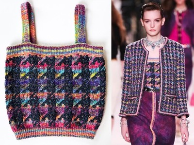 20A CHANEL MULTICOLOR KNIT CC CROP TOP 36 | eBay