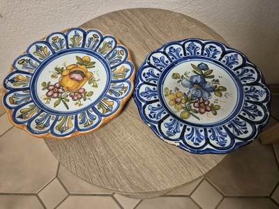 Vintage Talavera Espana No.25, ein Set handbemalte Teller