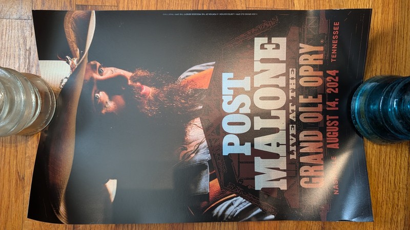 Post Malone Grand Ole Opry Debut Poster 11"x17" August 14 2024 Nashville TN