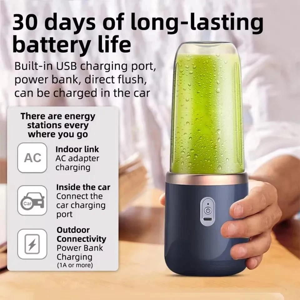 Portable Blender Bottle 6 Blades Juicer Smoothie Maker Ice Crush Food Processor