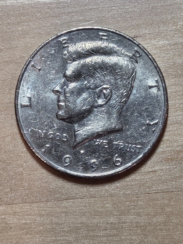 US Kennedy Half Dollar, 1996 P. KM# A202b, copper-nickel. John F. Kennedy.