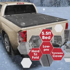 FRP Hard Tri Fold Low Profile Tonneau Cover for 2022-2025 TYT Tundra 5.5 FT Bed