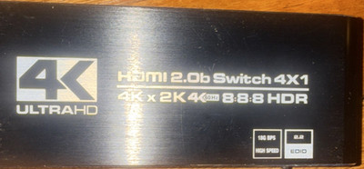 HDMI 2.0b 4x1 HDMI Switch 4K Ultra HD HDR w/ EDID for TV Universal
