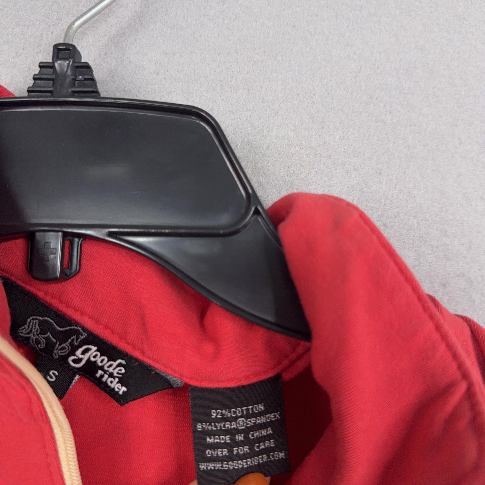 Goode Rider Shirt Womens Small Red Sleeveless Equestrian Riding Half Zip