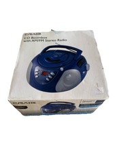 Craig CD69178 Portable CD Boombox with AM/FM Radio Blue With Power Cord Works