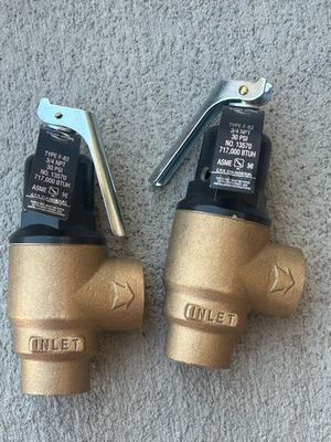 #ad Lot Of 2 PCS Cash Acme 13570 0030 3 4quot; F 82 Bronze Pressure Relief Valve 30 PSI $75.00