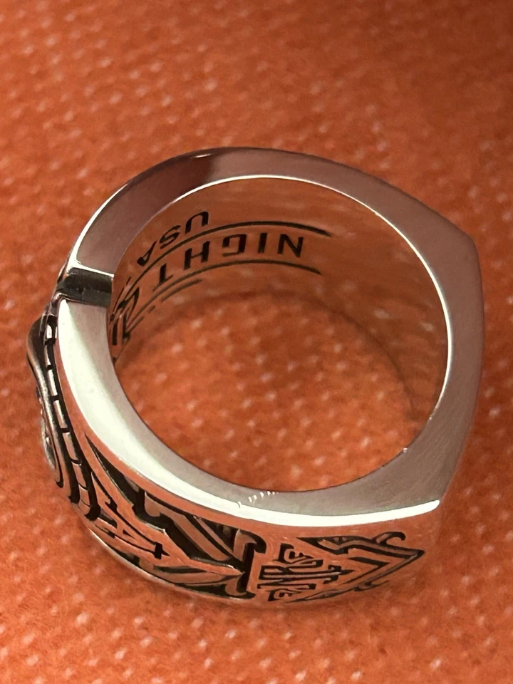 Night Rider Aeonian Infinity Sterling Silver Ring Size 10 SS 925 Moissanite - Image 4 of 4