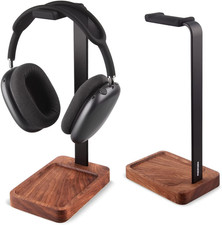 Walnut Wood  Aluminum Headset Holder, Desktop Headphone Stand, Universal Headph