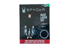 SPYDER Interlock 2 PC Black BASE LAYER Legging Pants SHIRT SET Mens LARGE NEW