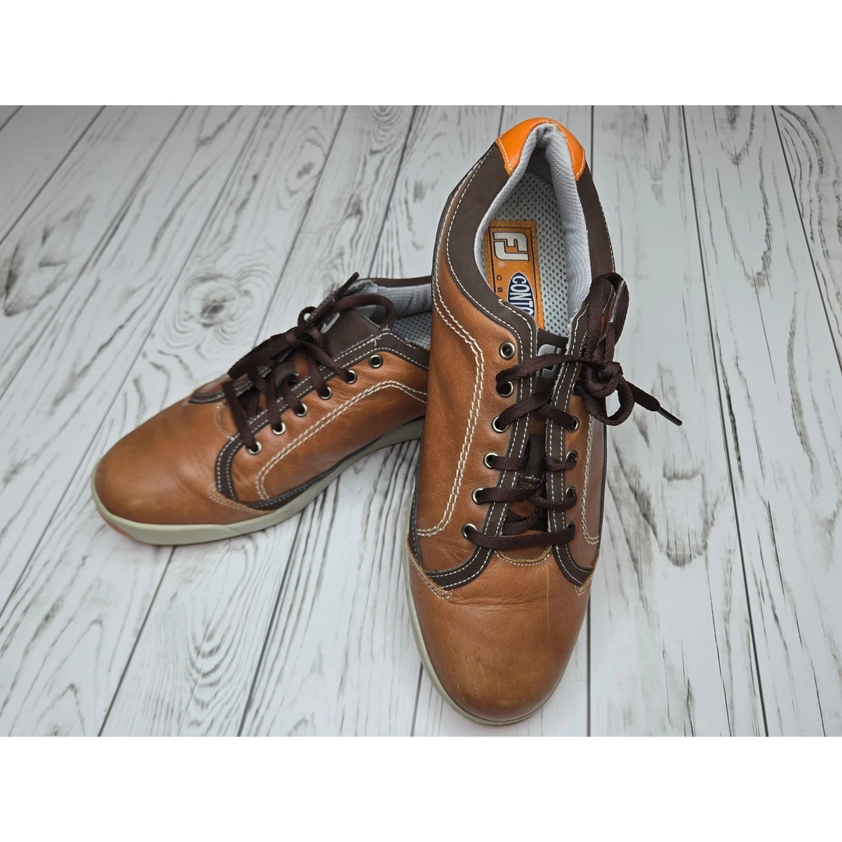 Footjoy Golf Shoes Mens Brown Black Leather Oxford MyJoys Spikeless 8  XXW 2OF FootJoy Golf Men main image 4