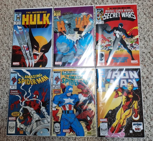 Marvel Comics Reprint Lot & Cards Hulk #340 Secret Wars #8 Amazing Spider-man 