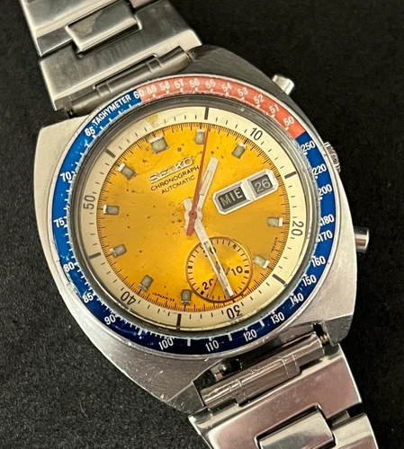 Vintage Seiko Gold Dial 6139 Pogue Automatic Mens Wrist Watch